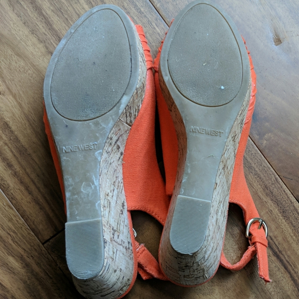 Nine West Peep Toe Slingback Wedges - Picture 5 of 5